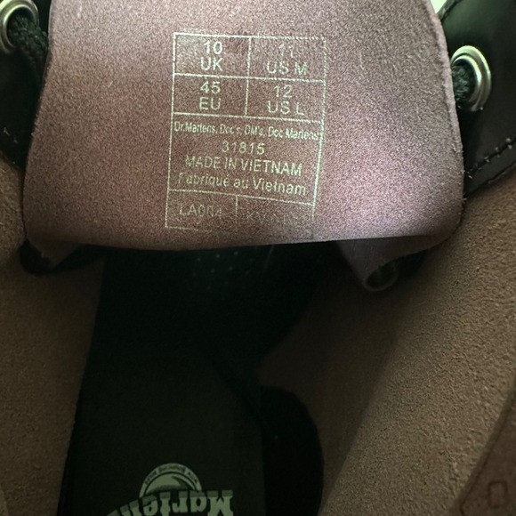 Dr. Martens Unisex 1460 Arcadia Boot Rub Off Black Pink Women's 12 Men's 11 - Picture 3 of 10